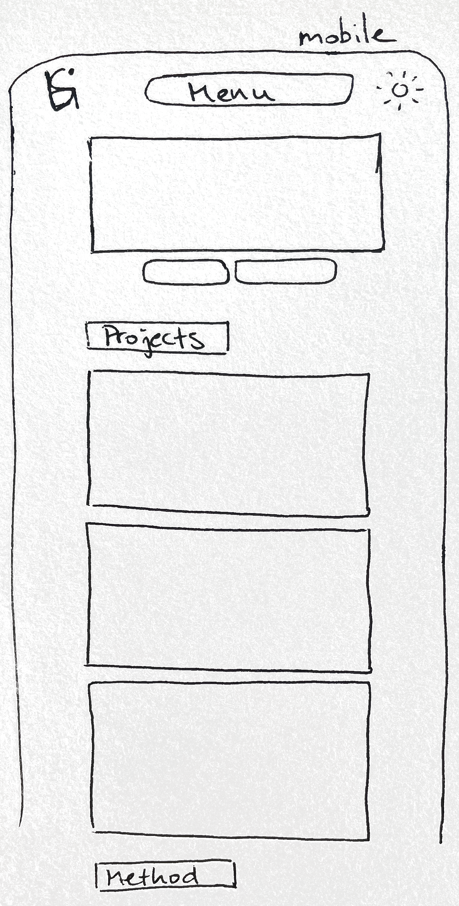 Hand-drawn mobile design sketch